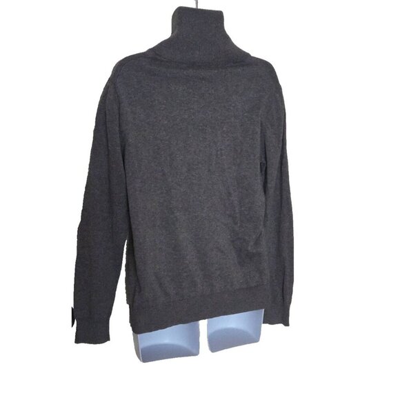 Banana Republic Men Sweater Gray Cotton Long Sleeve Shawl Neck Pullover Size M - Picture 4 of 7